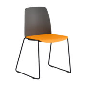 Origpic ec — Choice – Stol med tygsits, plastrygg och svarta medar