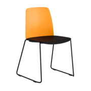 Origpic — Choice – Stol med tygsits, plastrygg och svarta medar