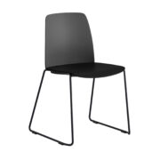 Origpic f c — Choice – Stol med tygsits, plastrygg och svarta medar