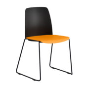 Origpic e — Choice – Stol med tygsits, plastrygg och svarta medar