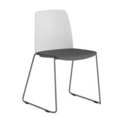 Origpic ad — Choice – Stapelbar stol med sits och rygg i plast och silvergrå medar