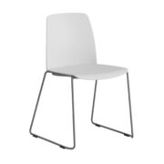 Origpic f — Choice – Stapelbar stol med sits och rygg i plast och silvergrå medar