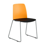 Origpic a e e — Choice – Stapelbar stol med sits och rygg i plast och silvergrå medar