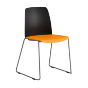 Origpic fb ff — Choice – Stapelbar stol med sits och rygg i plast och silvergrå medar