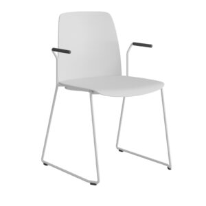 Origpic e a — Choice – Stapelbar stol i plast med vita medar och armstöd