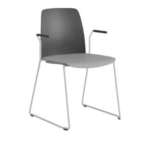 Origpic d c b — Choice – Stapelbar stol i plast med vita medar och armstöd