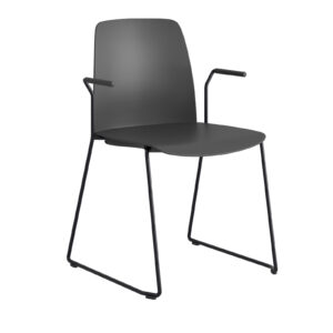 Origpic e fa — Choice – Stapelbar stol i plast med vita medar och armstöd