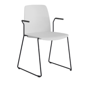 Origpic a c — Choice – Stapelbar stol i plast med vita medar och armstöd
