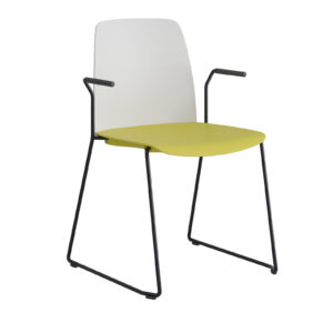 Origpic fe cf — Choice – Stapelbar stol i plast med vita medar och armstöd