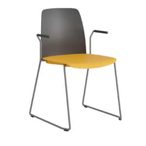 Origpic cd d — Choice – Stapelbar stol i plast med silvergrå medar och armstöd