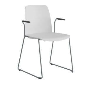 Origpic c f — Choice – Stapelbar stol i plast med silvergrå medar och armstöd