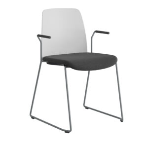 Origpic f bcc — Choice – Stol med tygsits, plastrygg , silvergrå medar och armstöd.