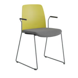 Origpic fefcad — Choice – Stol med tygsits, plastrygg , silvergrå medar och armstöd.