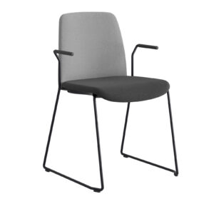 Origpic f — Choice – Tygklädd stapelbar stol med svarta medar