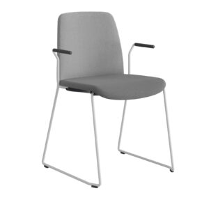 Origpic ccbddf — Choice – Tygklädd stapelbar stol med vita medar och armstöd