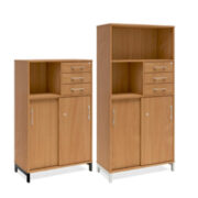 Bokhylla med delvis skjutdörrar & lådor DNA – BOK- 2 storlekar. Från: