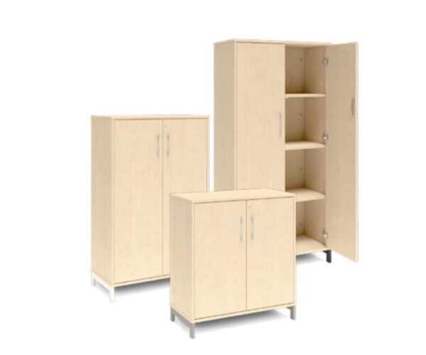 Bokhylla med dörrar DNA – BJÖRK – 3 storlekar. Från: