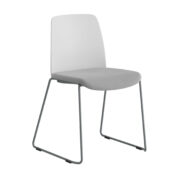 Choice – Stol med tygsits, plastrygg och silvergrå medar