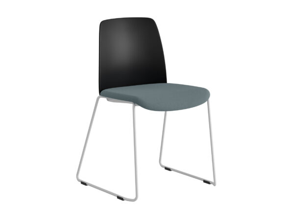 Choice – Stol med tygsits, plastrygg och vita medar