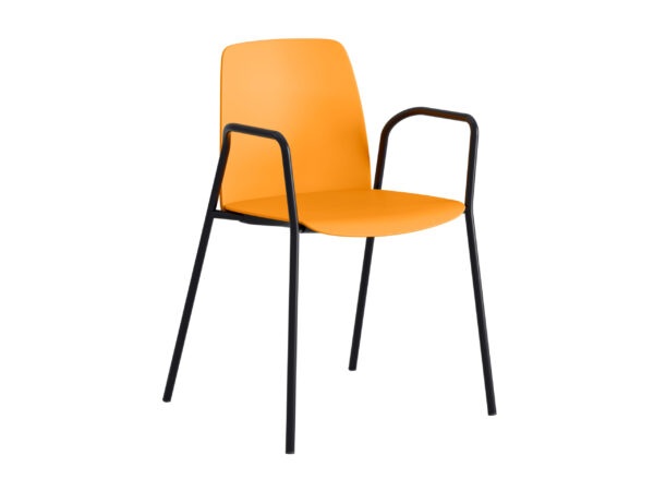 Choice – Plaststol med armstöd och svart stativ