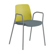 Choice – Stol med tygsits, armstöd och silver stativ