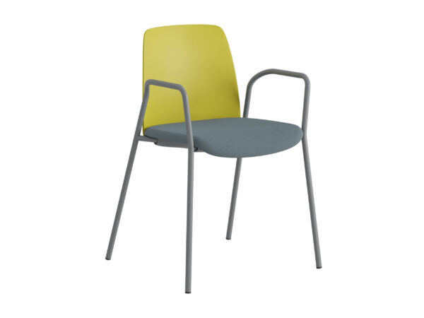 Choice – Stol med tygsits, armstöd och silver stativ