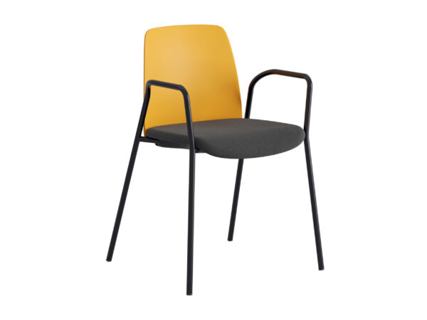 Choice – Stol med tygsits, armstöd och svart stativ