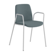 Choice – Tygklädd stol med armstöd och vitt stativ