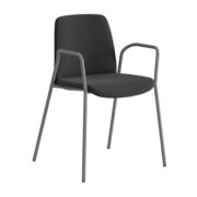 Choice stol – Tygklädd med armsstöd  – silver stativ