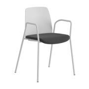 Choice stol –  Tygsits med armstöd – vit stativ