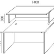 Eco Receptionsdisk – Rak 1400 mm