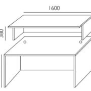 Eco Receptionsdisk – Rak 1600 mm