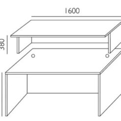 Eco Receptionsdisk – Rak 1600 mm