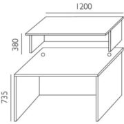 Eco Receptionsdisk rak – 1200 mm