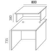 Eco Receptionsdisk rak – 800 mm