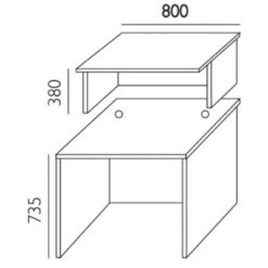Eco Receptionsdisk rak – 800 mm