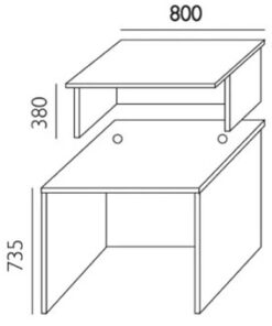 Eco Receptionsdisk rak – 800 mm