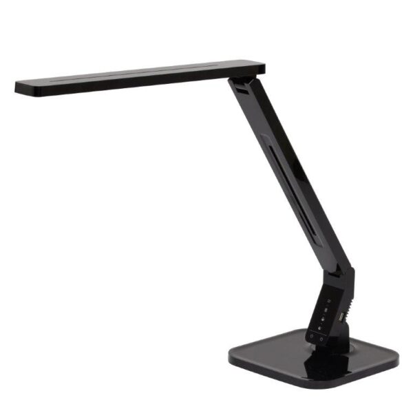 INLITE Svart Arbetslampa | Dimbar LED med USB & färgtemperatur