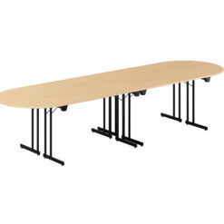 Konferensbord Style – Large – 3400 × 1000 mm – Bok bordsskiva – Svart stativ