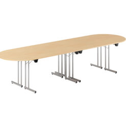Konferensbord Style – Large – 3400 × 1000 mm – Bok bordsskiva – Krom stativ