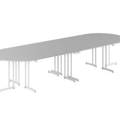 Konferensbord Style – Large – 3600 × 1200 mm – Grå bordsskiva – Vit stativ
