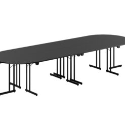 Konferensbord Style – Large – 3600 × 1200 mm – Svart bordsskiva – Svart stativ