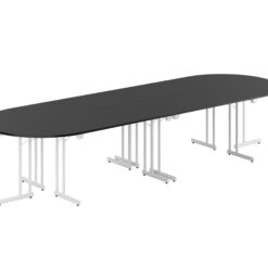 Konferensbord Style – Large – 3600 × 1200 mm – Svart bordsskiva – Vit stativ