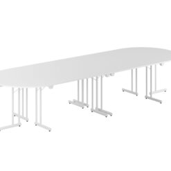 Konferensbord Style – Large – 3600 × 1200 mm – Vit bordsskiva – Vit stativ