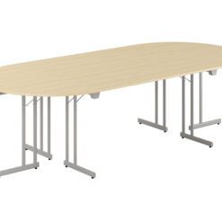 Konferensbord Style – Small – 2600 × 1200 mm< – Björk bordsskiva – Silvergrå stativ
