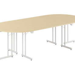Konferensbord Style – Small – 2600 × 1200 mm< – Björk bordsskiva – Vit stativ