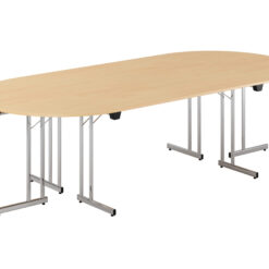 Konferensbord Style – Small – 2600 × 1200 mm< – Bok bordsskiva – Krom stativ