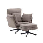 Madrid Fåtölj + fotpall Grå