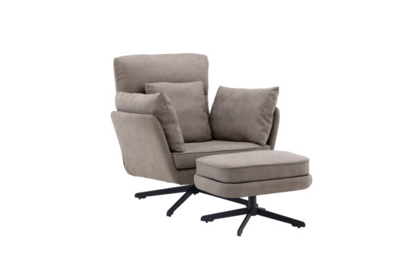 Madrid Fåtölj + fotpall Grå