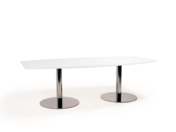 Orlando konferensbord – båtformat mötesbord med pelarstativ